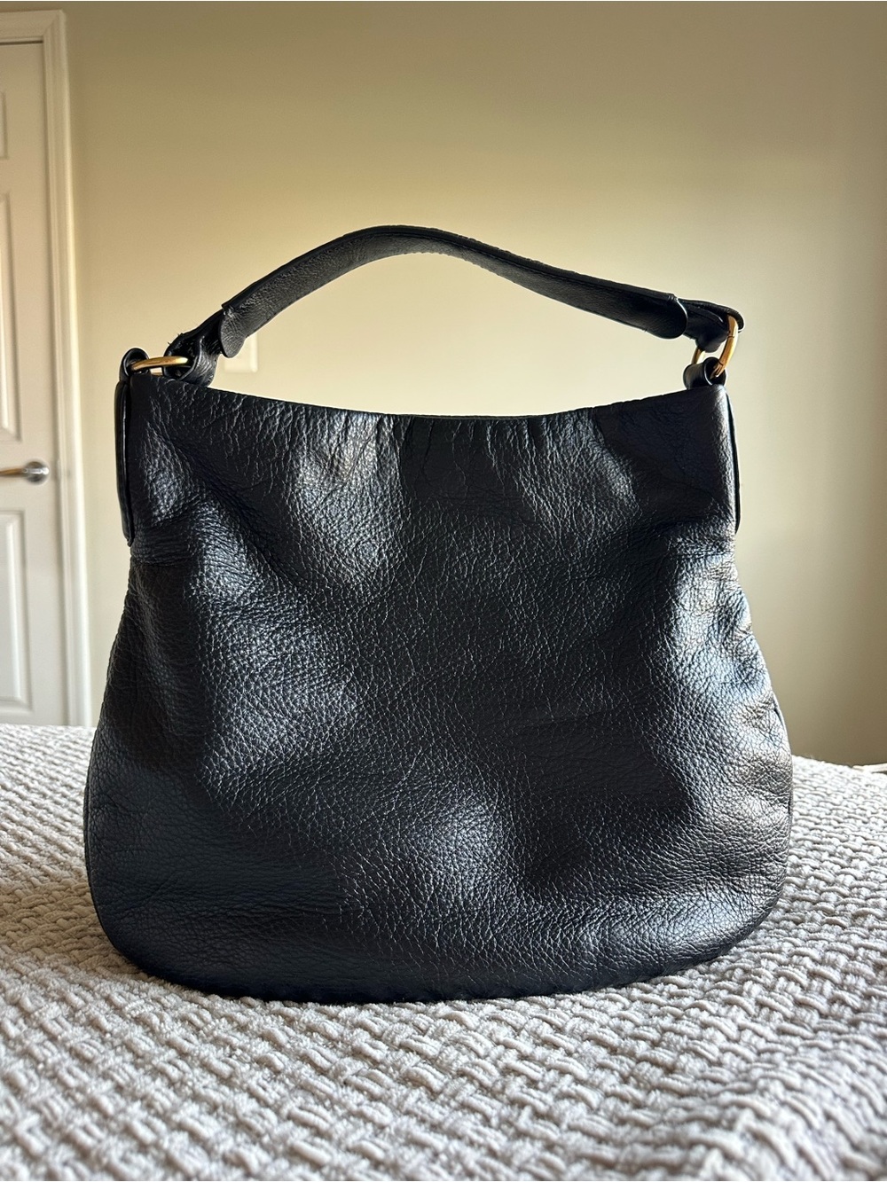 Marc by Marc Jacobs Black Leather Shoulder Hobo Bag - Picture 3 of 9